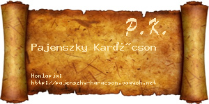 Pajenszky Karácson névjegykártya
